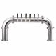 Polished Chrome Brew Pipe for Century System, 8 Faucets, Left Leads